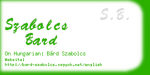 szabolcs bard business card